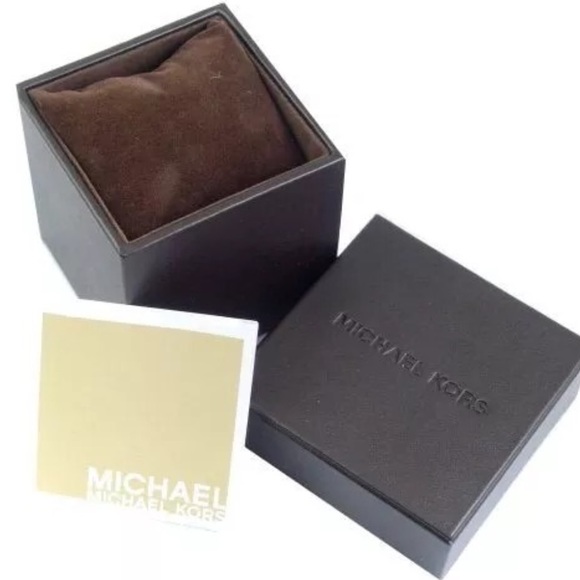 Michael Kors dress leather watch unisex black gold - Picture 4 of 5